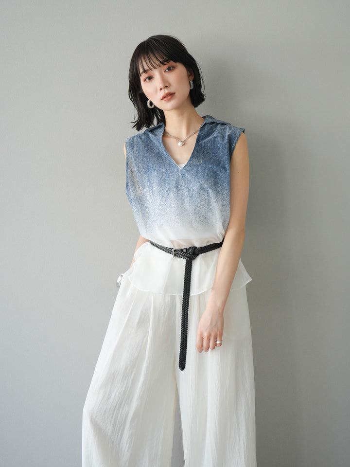 【預購】染色漸層船長襯衫/藍色