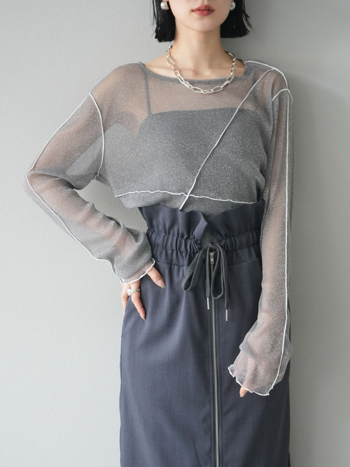 [SET]ラメシアーバイカラーメロープルオーバー+ラメシアーバイカラーメロープルオーバー(2set)