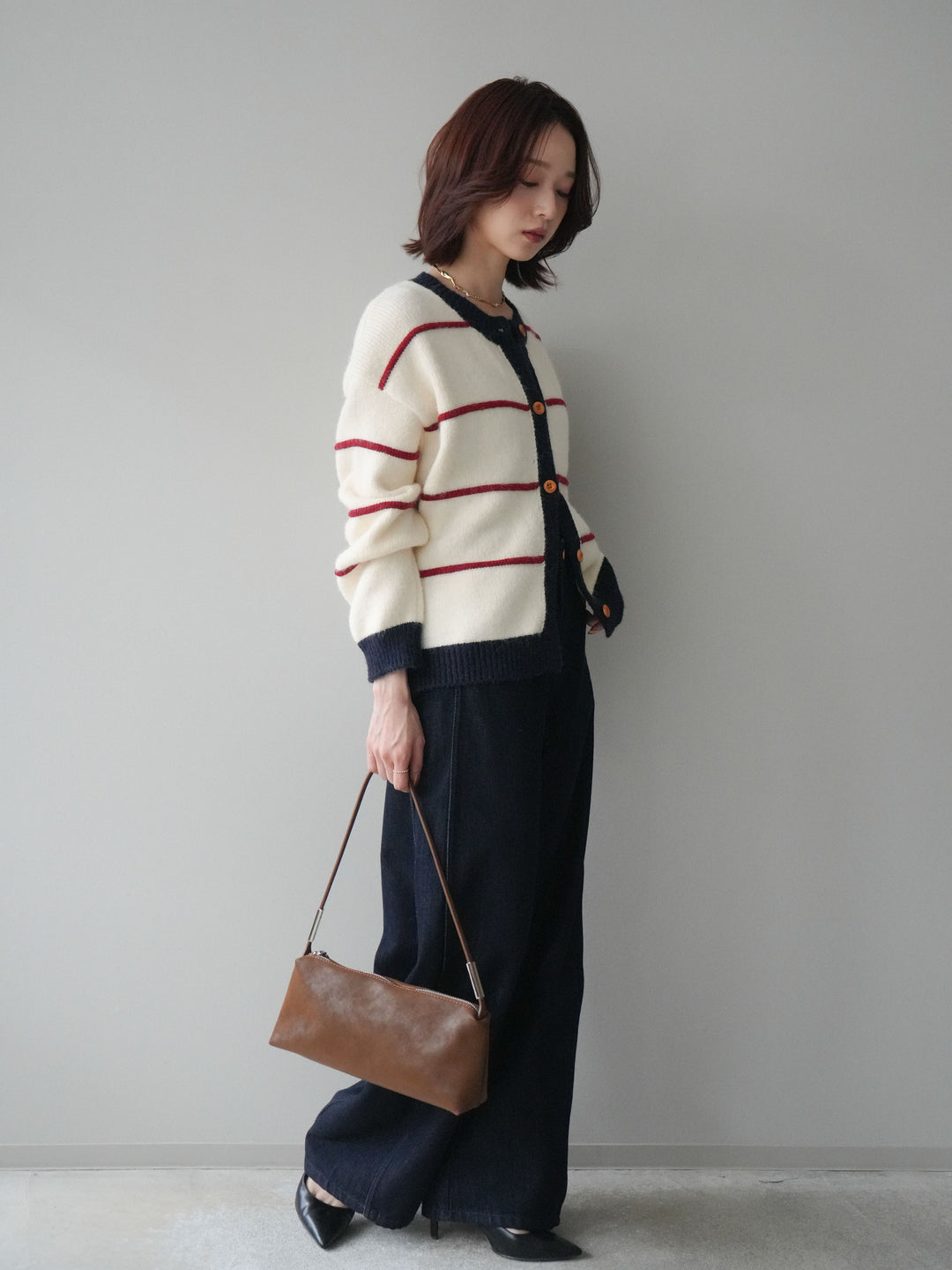 [予約]バレルレッグデニムパンツ/navy