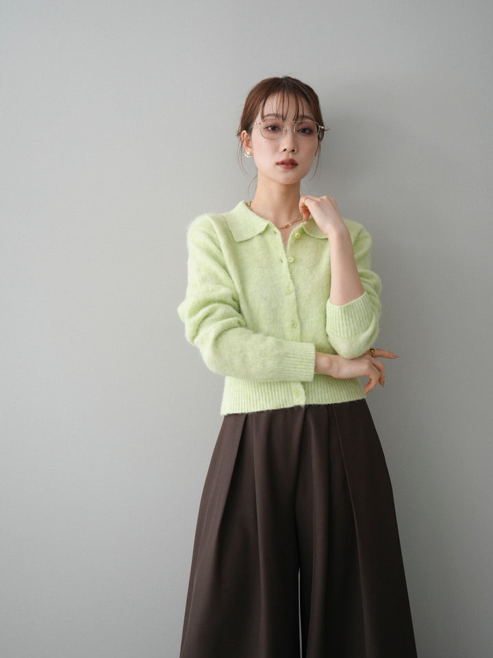 [SET]モヘア衿付きボタンプルオーバー+選べるアクセセット(2set)