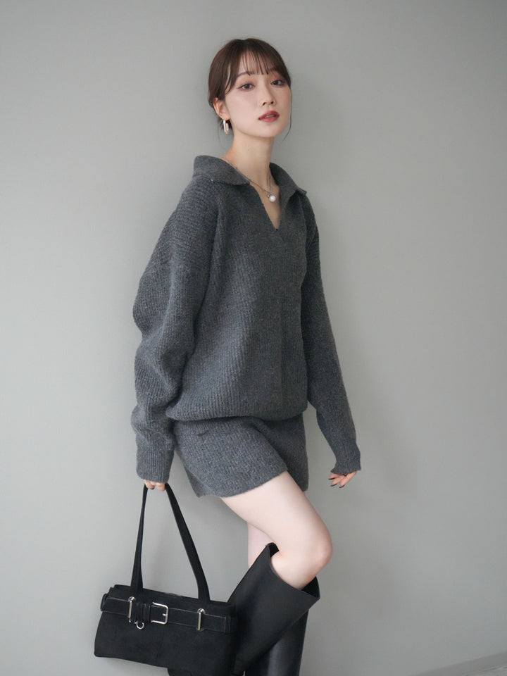 [SET]ポロニットプルオーバー＆ショートパンツSET UP+ポロニットプルオーバー＆ショートパンツSET UP(2set)