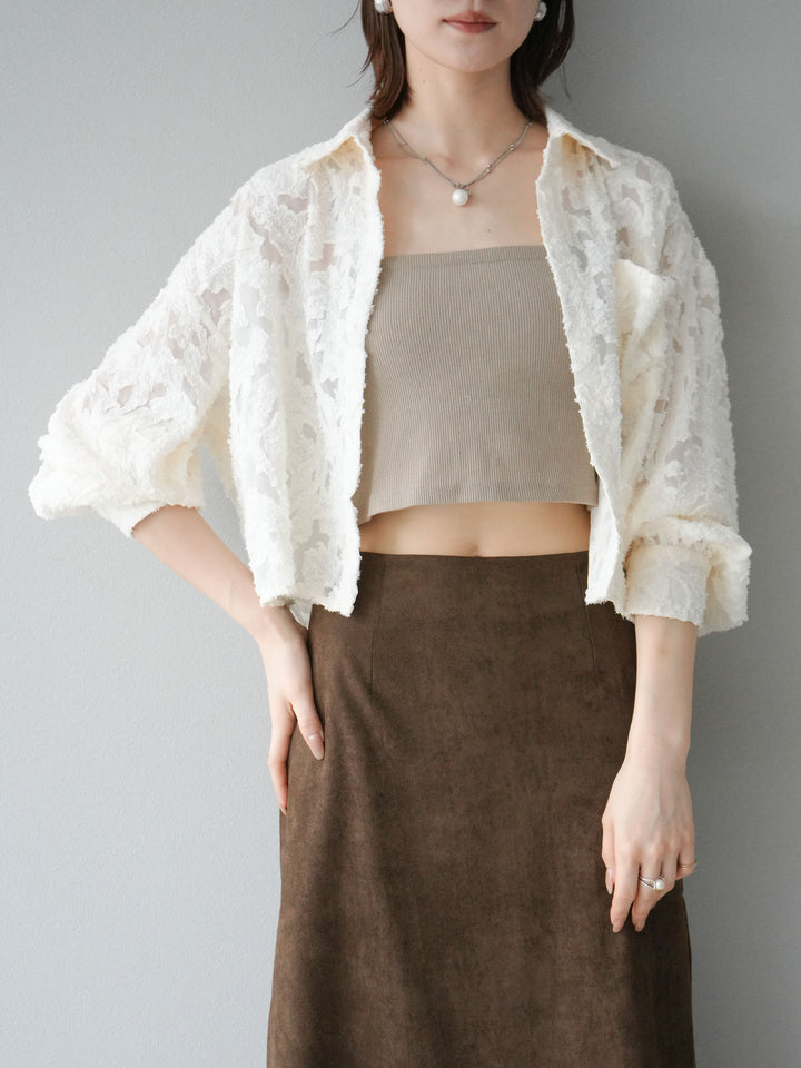 [予約]ジャガードショートシャツ/オフホワイト