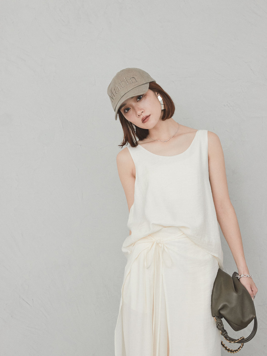 [SET] 洗衣機緞面透明層疊背心 + 洗衣機緞層疊裙褲 (2set)