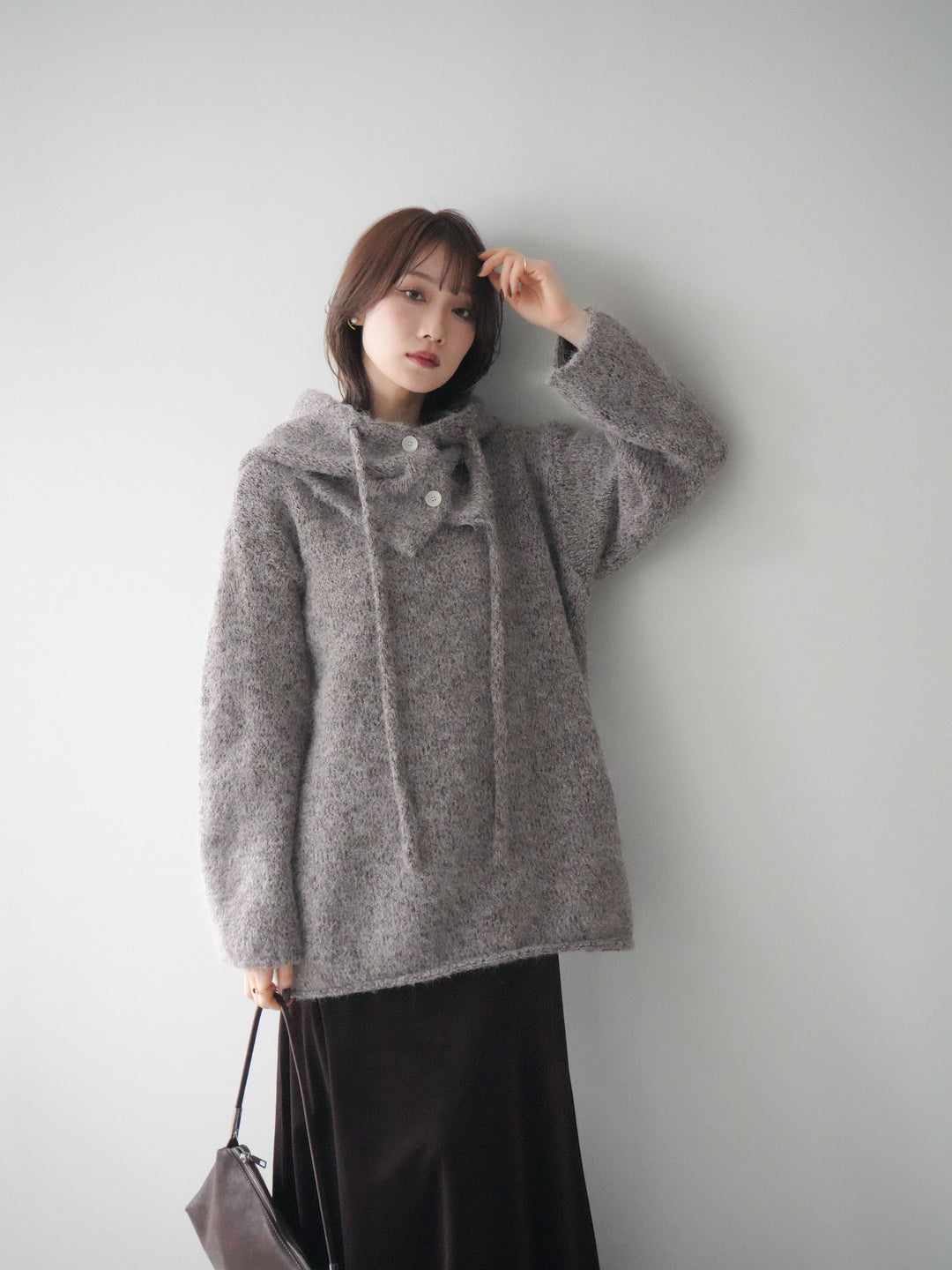 [予約]バラクラバSETニットプルオーバー/brown