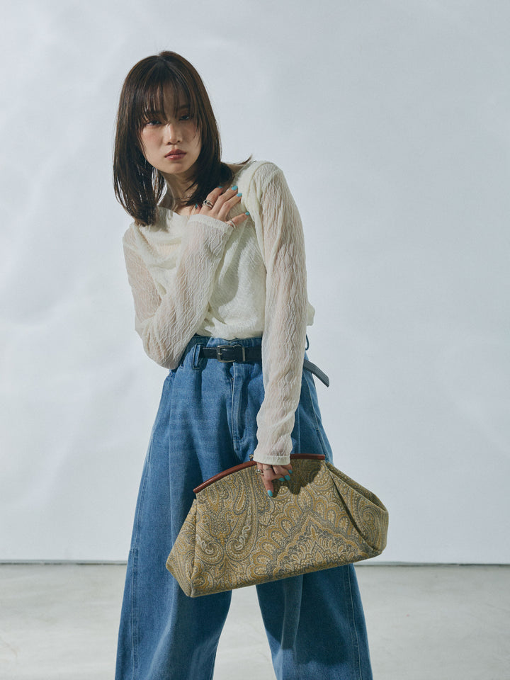 【Allure】[SET]ストレッチレースドレープトップス+ストレッチレースドレープトップス(2set)