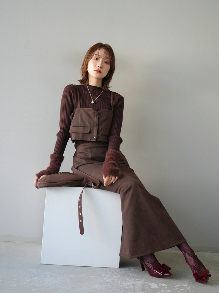 [予約]スウェードビスチェ/ブラウン