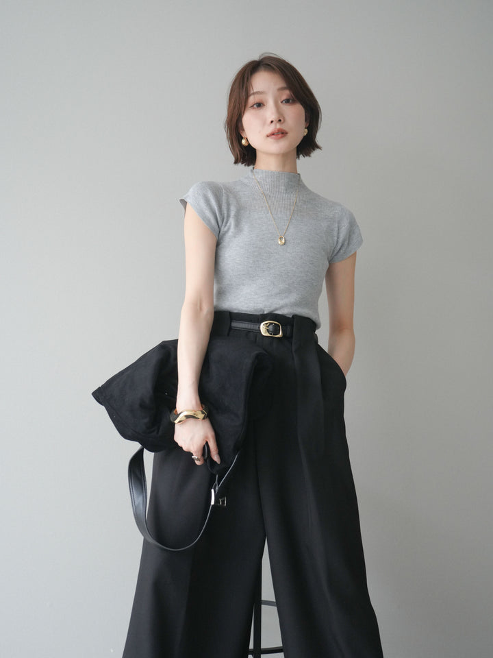 [予約]ビジューシアーフレンチニット/gray