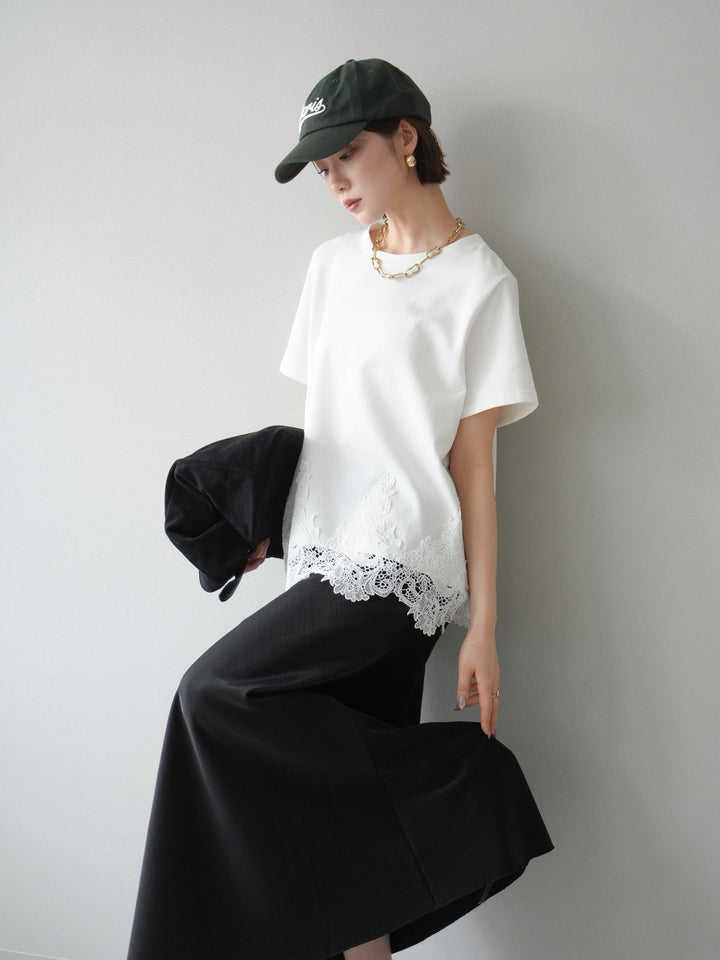 [予約]レースコンビボックスTEE/white