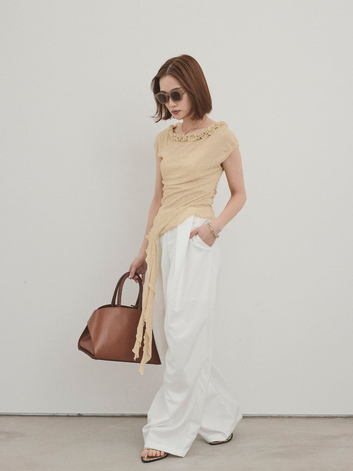 [予約]ラッフルシアーニットタンクトップ/イエロー