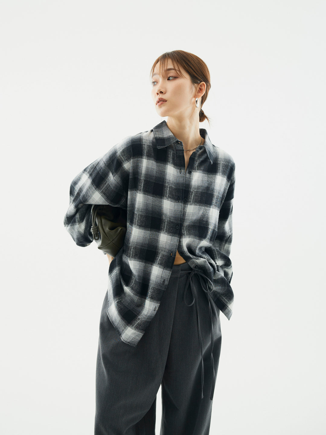 【Allure】[SET]オンブレチェックオーバーシャツ+オンブレチェックオーバーシャツ(2set)