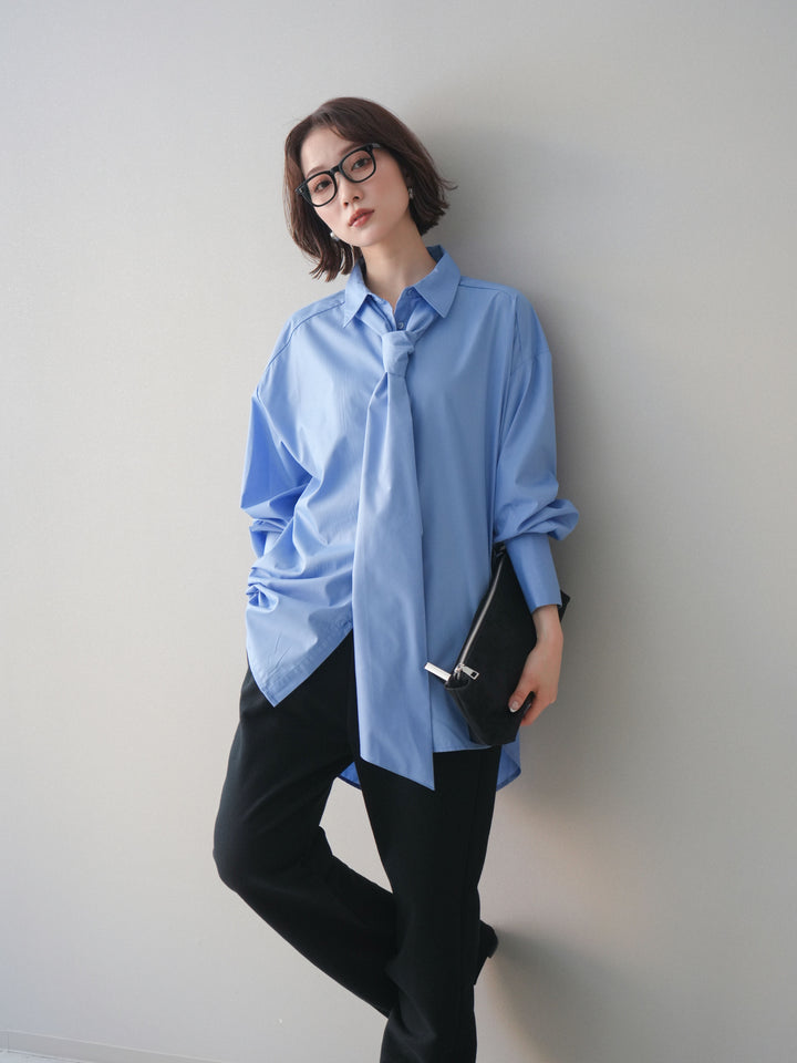 [SET]ボウタイ付オーバーシャツ+選べるアクセセット(2set)