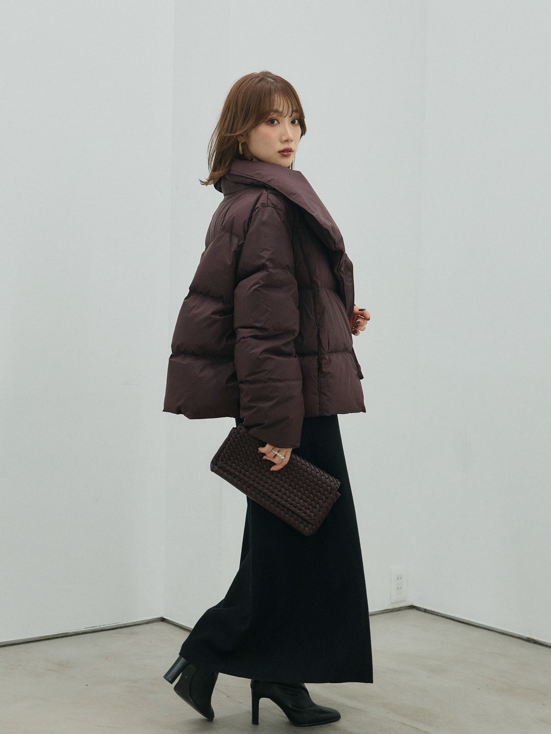 [予約]バックオープンニットワンピース/black