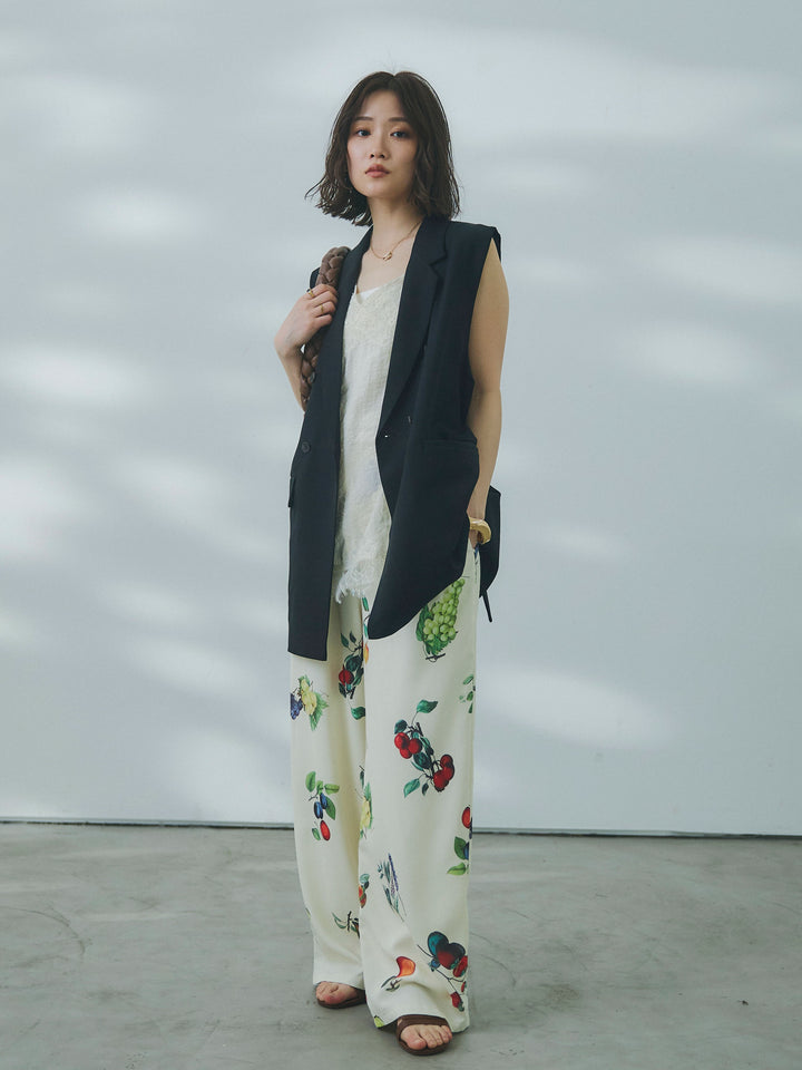 【Allure】[SET]杢調ミディ丈テーラードジレ+杢調ミディ丈テーラードジレ(2set)