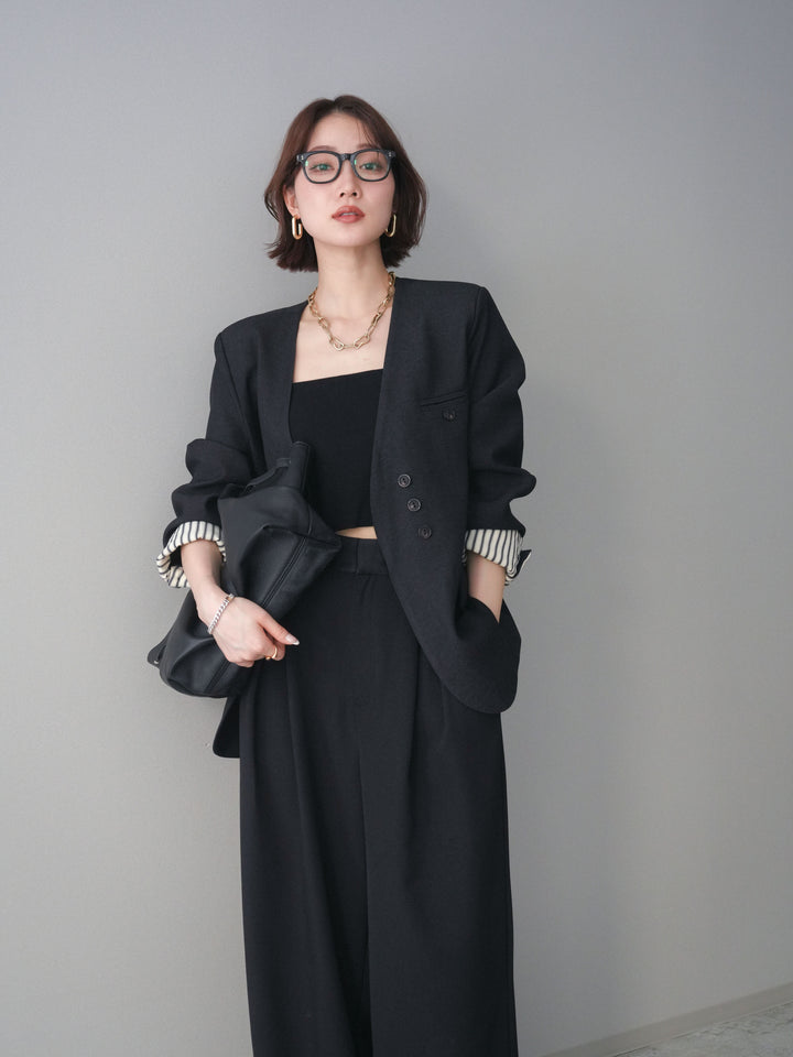 [予約]ノーカラージャケット/charcoal