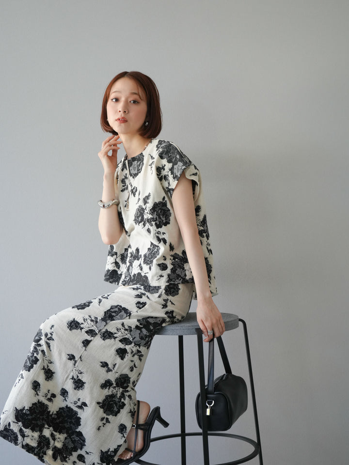 [予約]ジャガードZIPプルオーバー/ブラック