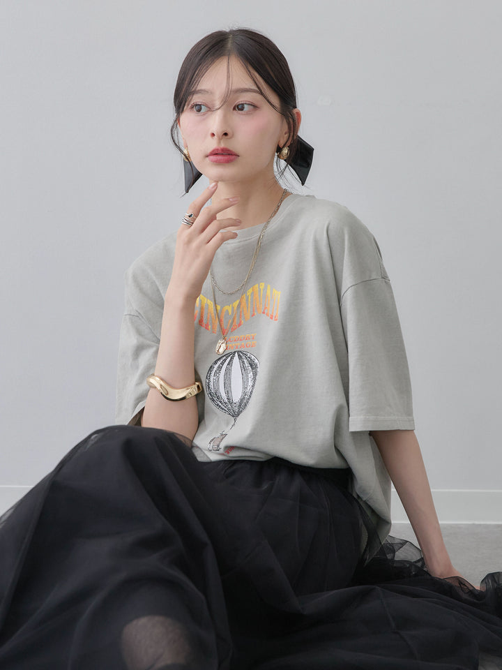 [SET]ヴィンテージライクプリントオーバーTEE+選べるアクセセット(2set)