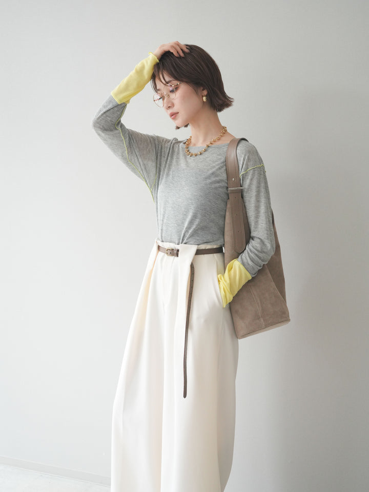 [SET]配色メロウトップス+配色メロウトップス(2set)