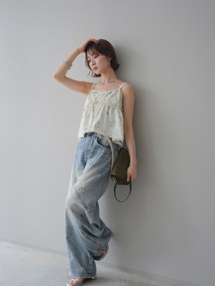 [SET]フラワープリントキャミソール+フラワープリントキャミソール(2set)