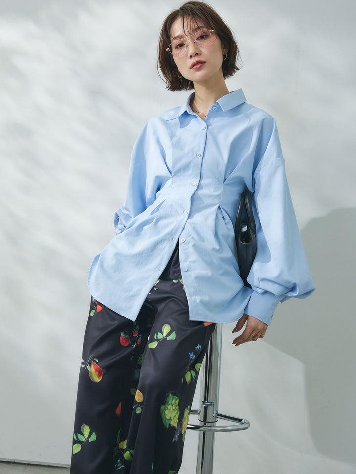 【魅力】【套裝】合成纖維束腰襯衫 + 合成纖維束腰襯衫（2 件套）