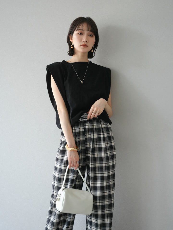 [予約]ショルダータックフレンチスリーブプルオーバー/ブラック