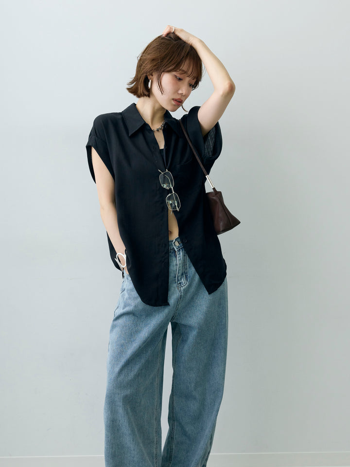 [SET]バックレースフレンチシャツ+選べるアクセセット(2set)
