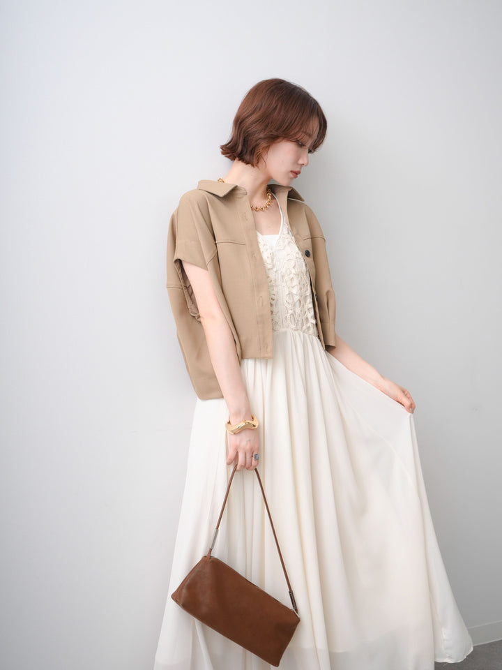 [SET]クロシェシフォンキャミワンピース+選べるアクセセット(2set)
