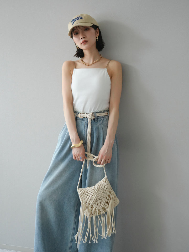 [予約]バイカラーストラップカップ付キャミソール/オフ