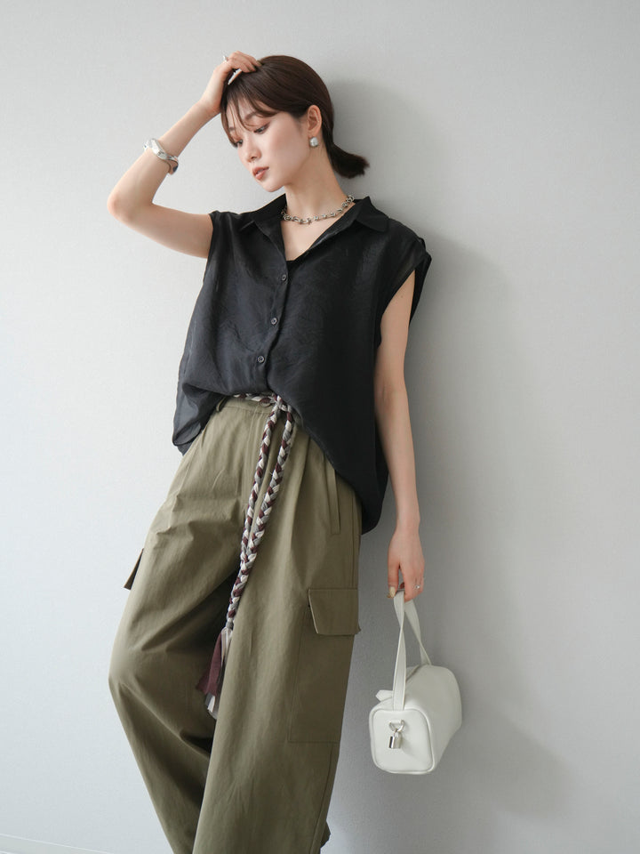 [SET] 硬紗層疊透視襯衫 + 硬紗層疊透視襯衫 (2set)