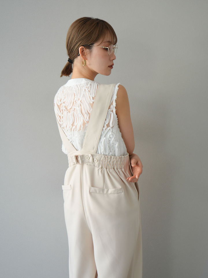 【預購】帶扣設計工裝褲/象牙白