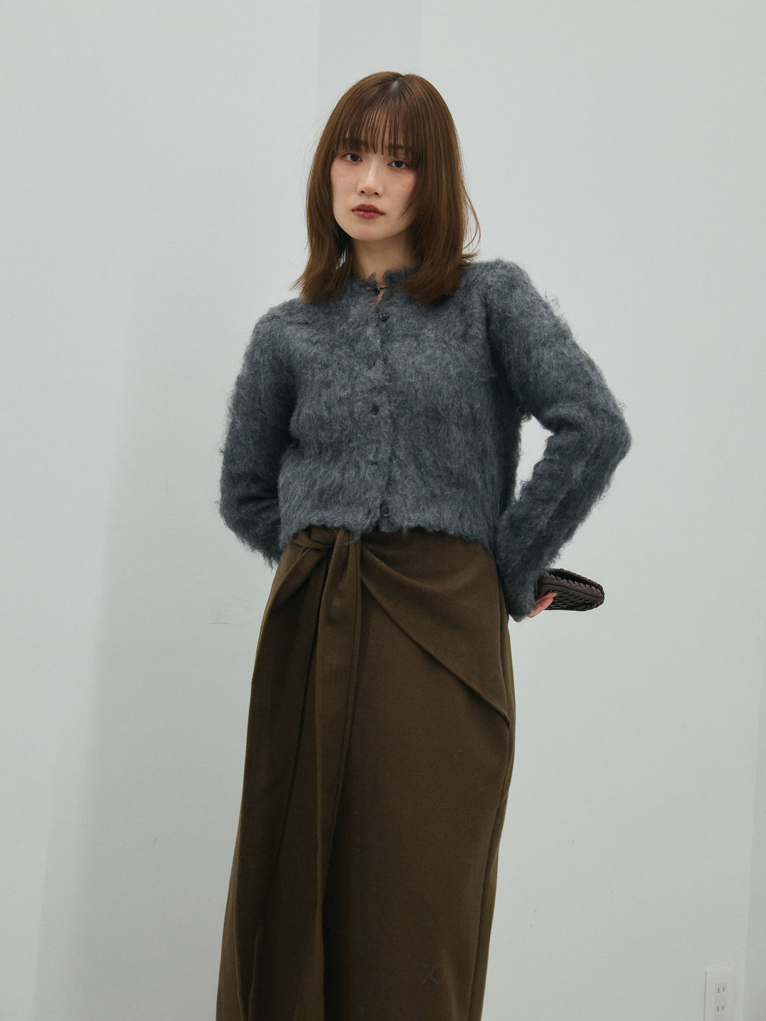 【Allure】[SET]モヘアタッチクロップドニットプルオーバー+モヘアタッチクロップドニットプルオーバー(2set)