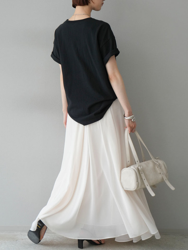 [予約]シフォンフレアスカート/アイボリー