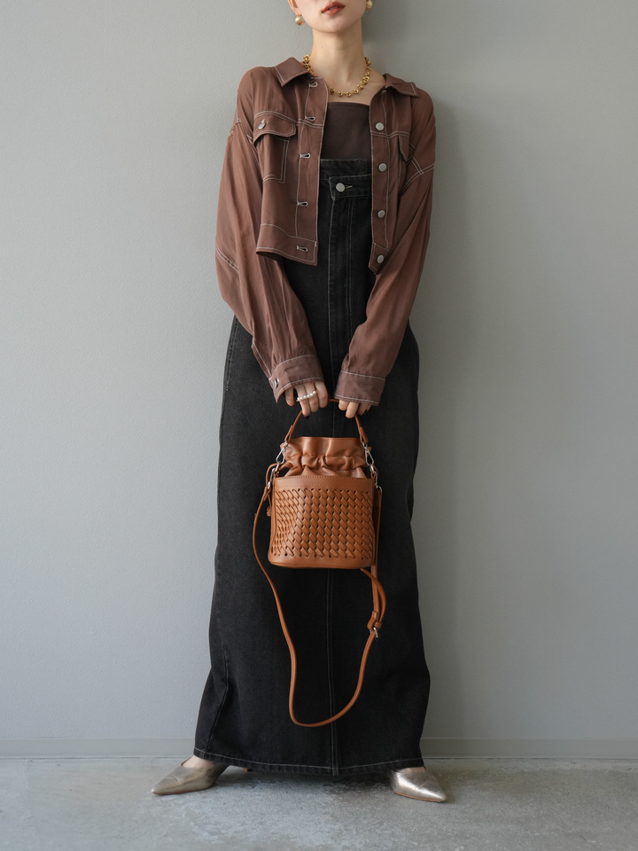 【預購】不對稱牛仔洋裝/黑色