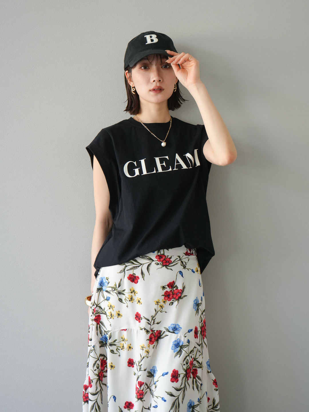 [預訂] 後標logo印花美國棉質T卹/黑色