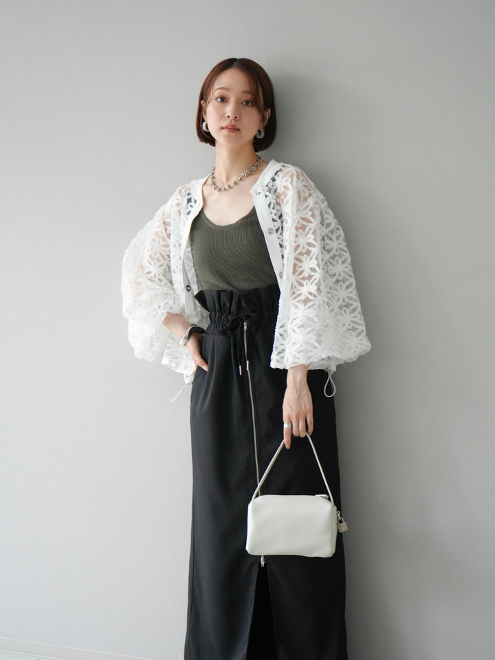 [予約]テープレースシアーブルゾン/オフホワイト