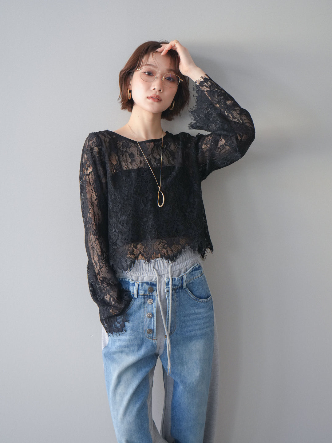 [SET]2WAYスリーブレーストップス+2WAYスリーブレーストップス(2set)