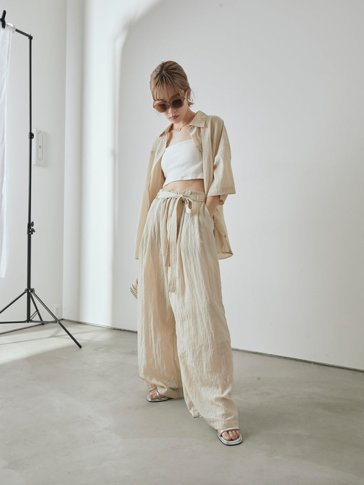 [予約]ナイロンワッシャーイージーパンツ/クリーム