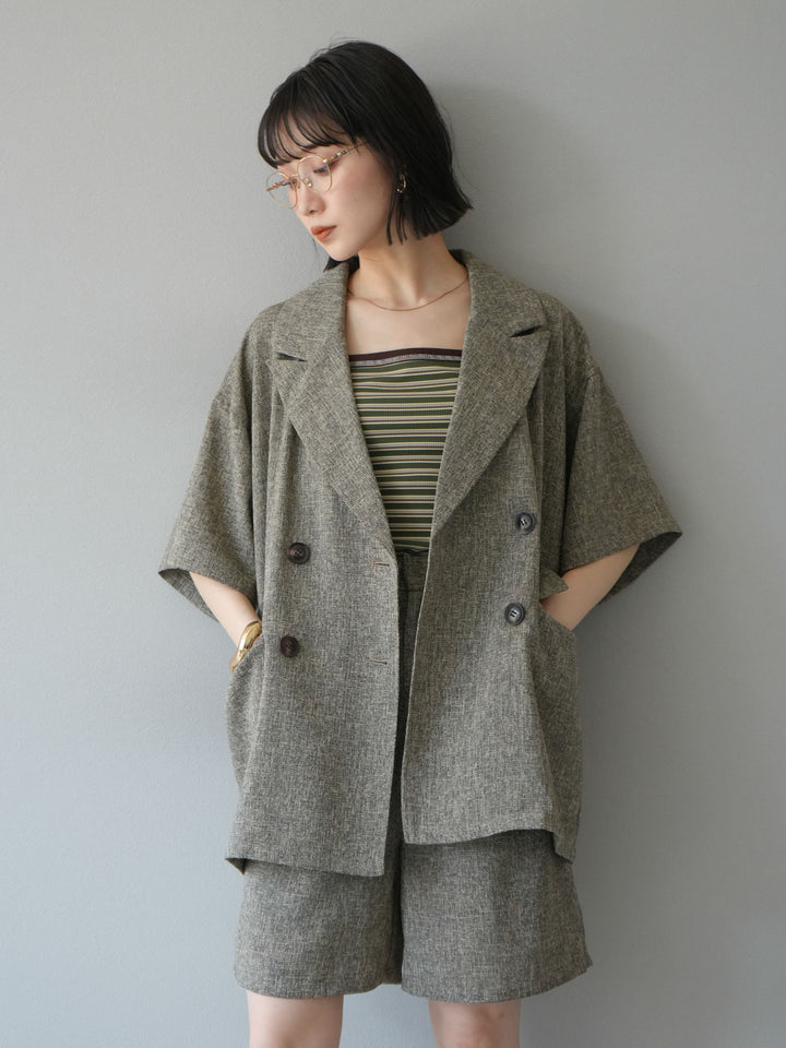 [SET]サマーツイードハーフジャケット+サマーツイードハーフパンツ(2set)