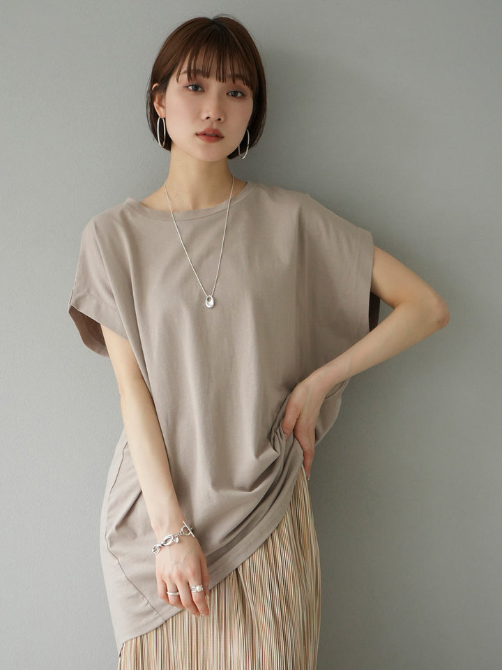 [Pre-order] French Sleeve Long T-shirt/Gray Beige