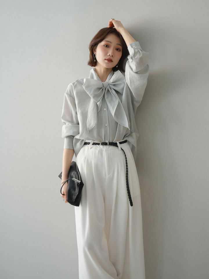 [予約]シアーボウタイブラウス/gray