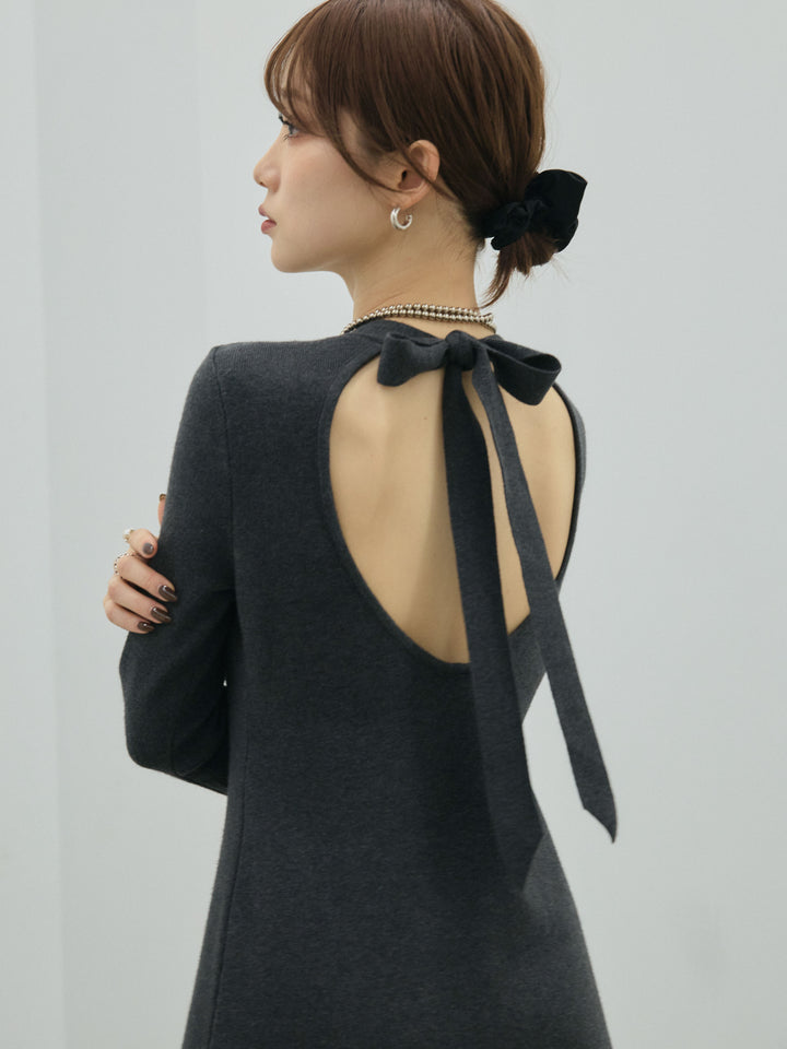 【Allure】[SET]バックオープンニットワンピース+バックオープンニットワンピース(2set)