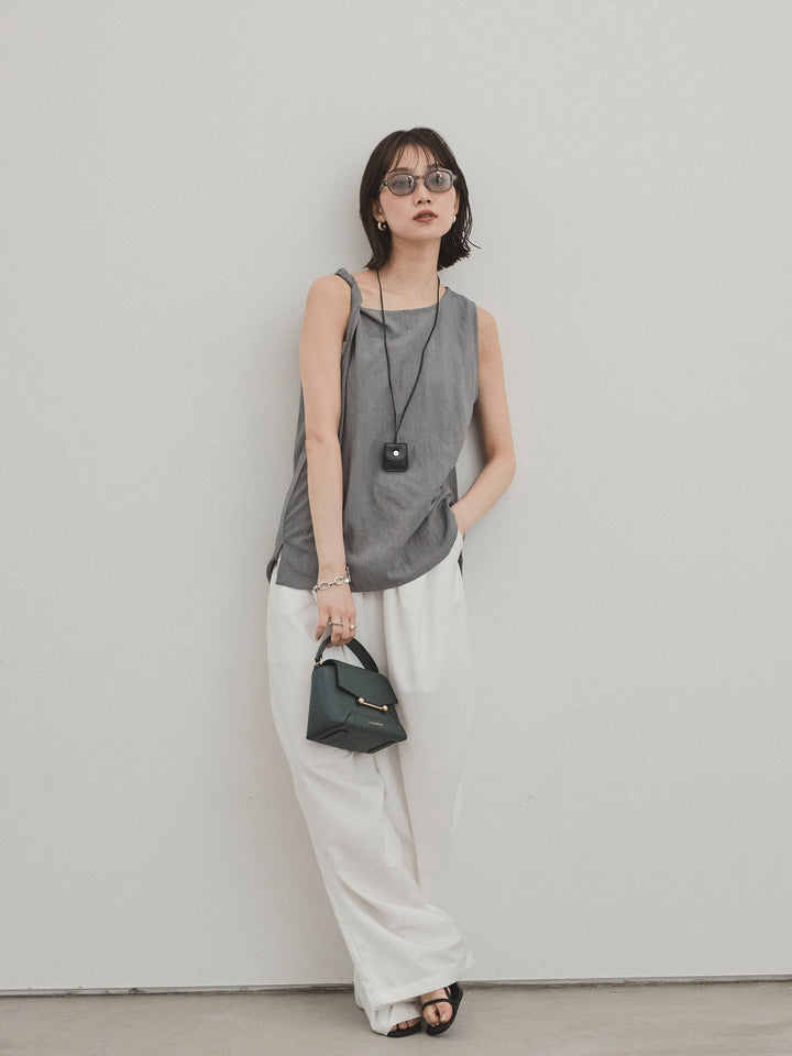 [預購] Design Loop 側邊褶褲/白色