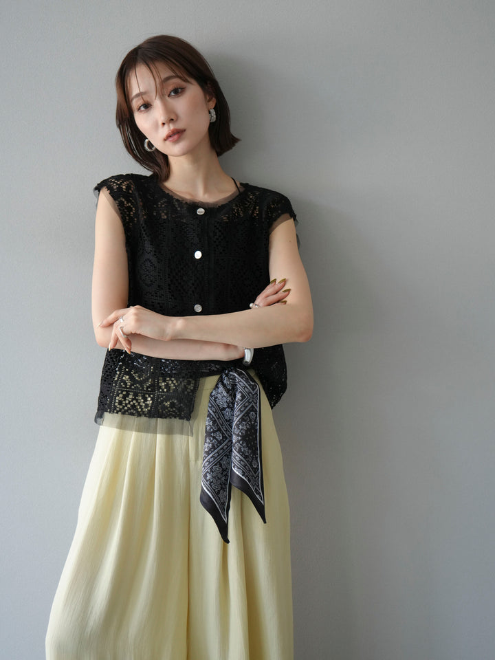 [予約]ブロックレースベスト/ブラック