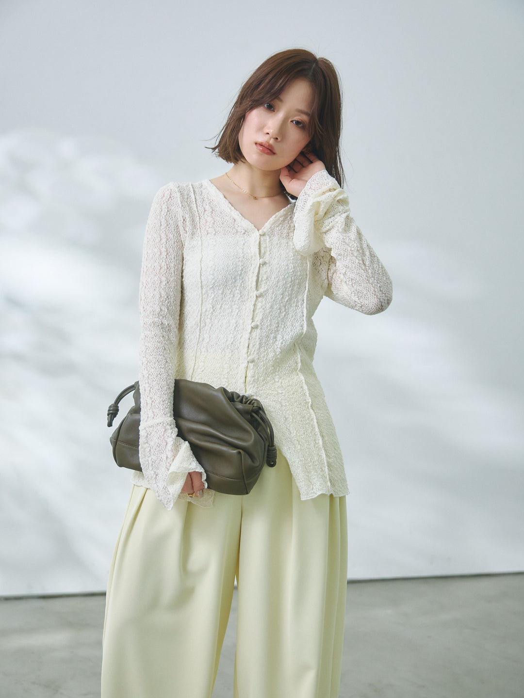 【Allure】[SET]ストレッチレースカーディガン+ストレッチレースカーディガン(2set)