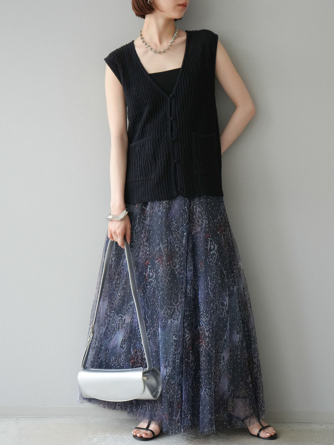 [預購] 波夏針織背心/黑色