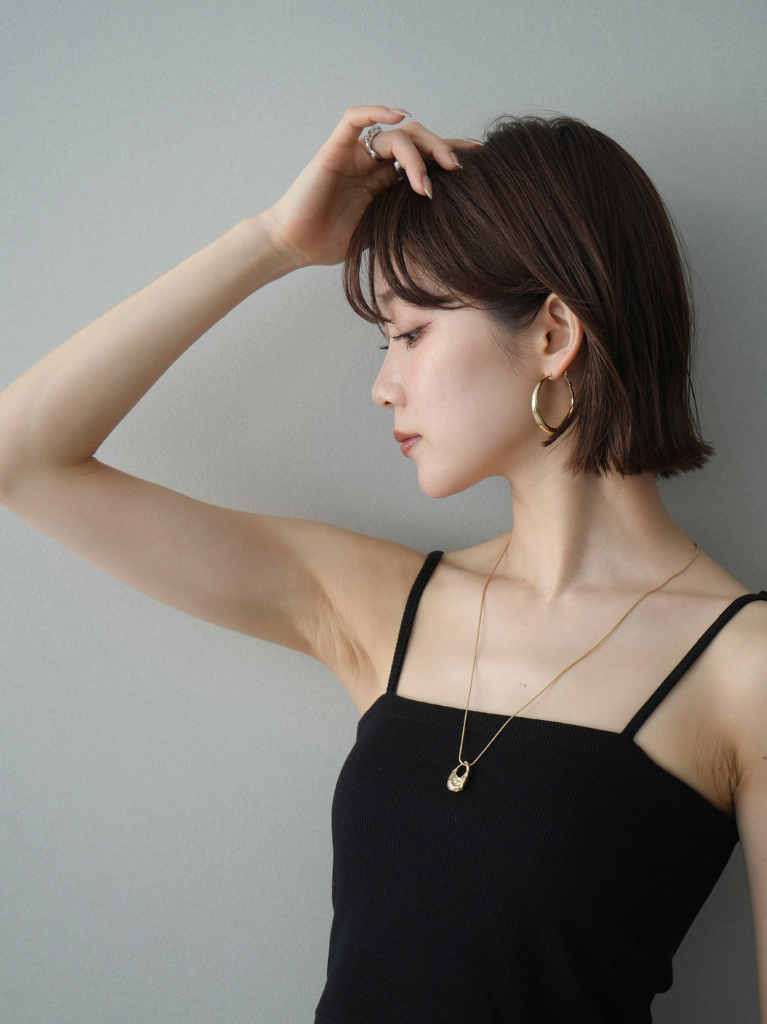 [予約]ビックフープピアス/gold