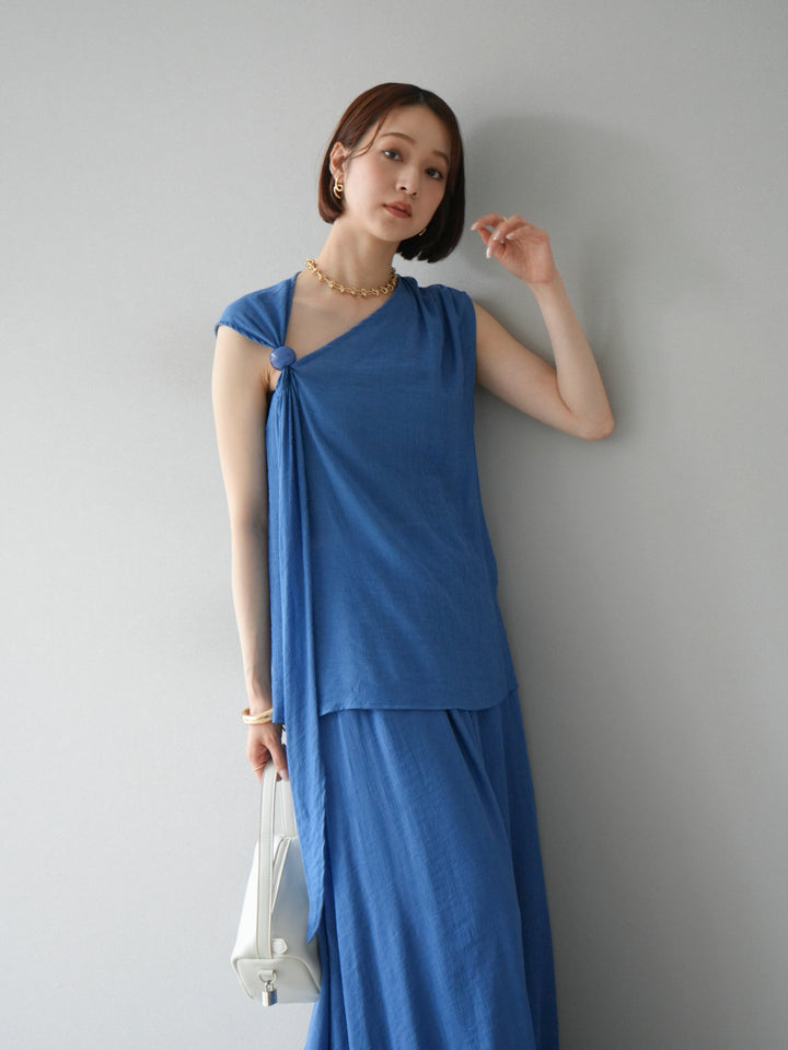 [SET]ビーズモチーフ楊柳ブラウス＆フレアスカートSET UP(2set)