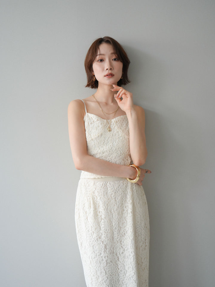 [SET]フルレースキャミ＆IラインスカートSET UP