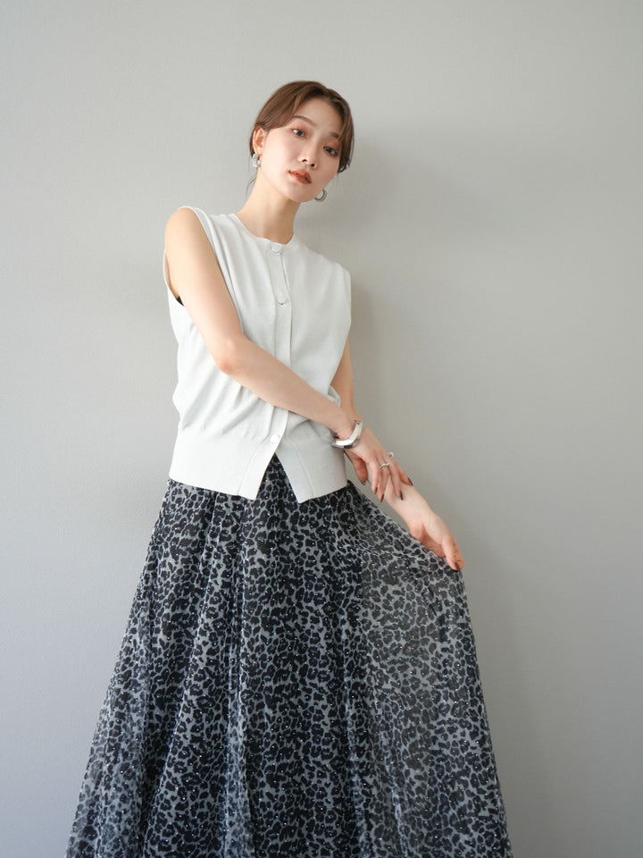 【預購】金銀線針織背心/白色