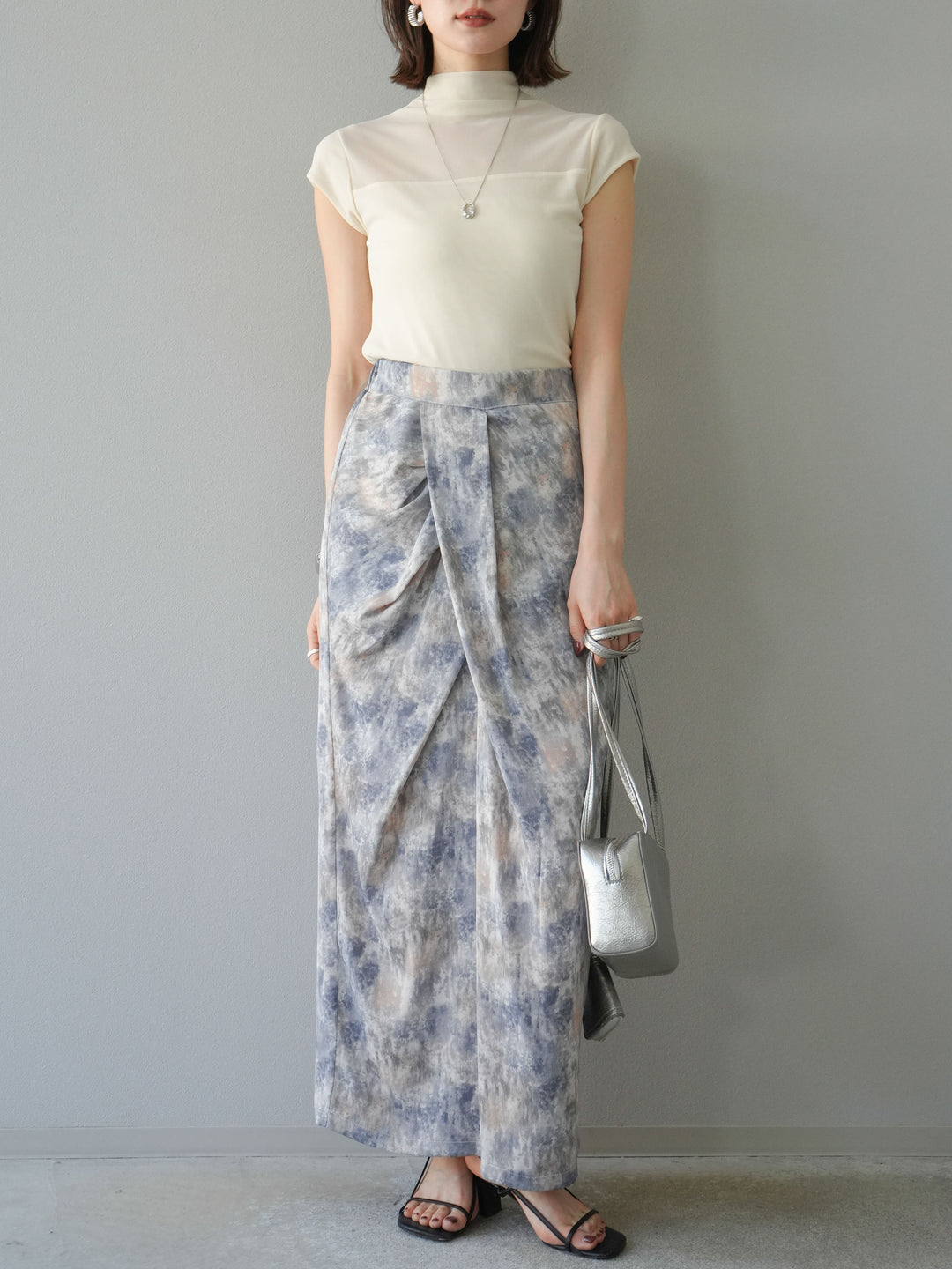 [預訂] 透視彈性上衣/象牙白