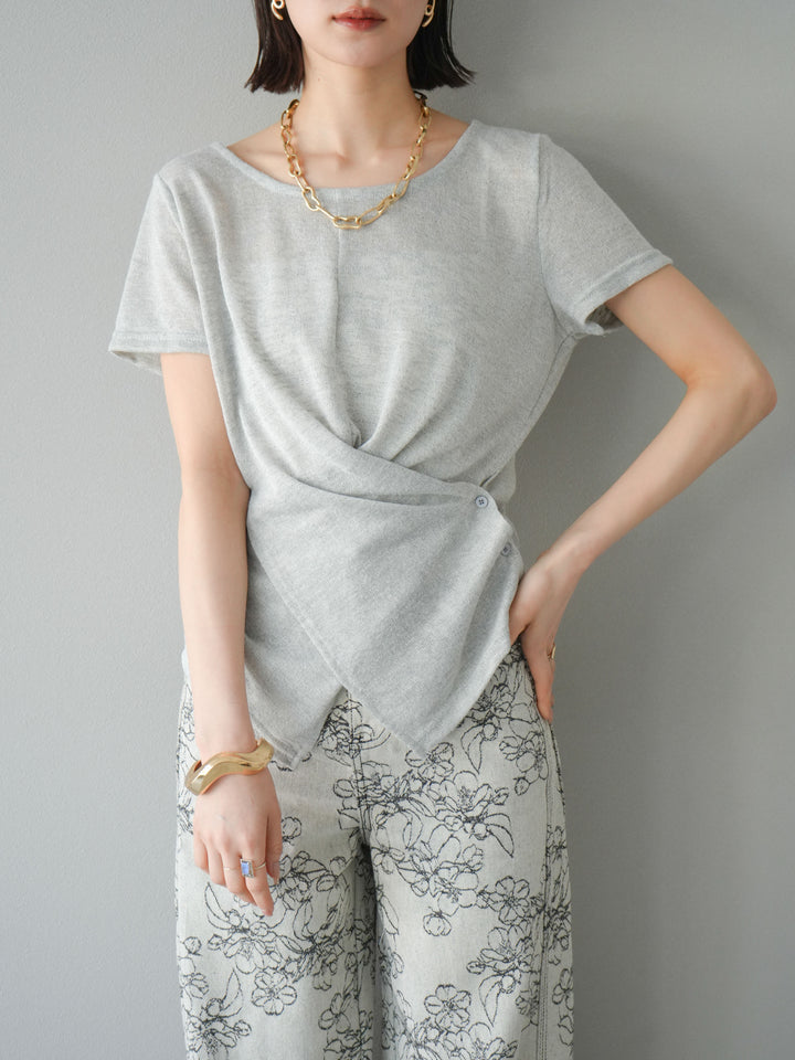 [預購] Cache-Coeur 薄紗針織套頭衫/灰色